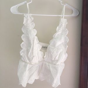 White Eyelet Crop Top